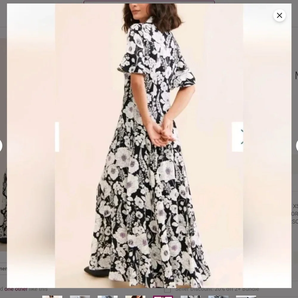 MAEVE Anthropologie Floral Maxi Shirt Dress XS - Picture 4 of 8